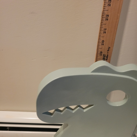 Dinosaur Themed Kids Stool Chair  in Green and White Heavy Plastic - Picture 5 of 7